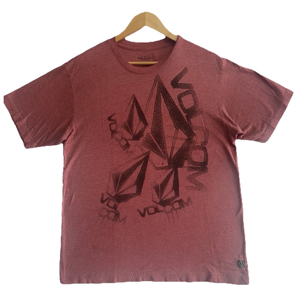 Volcom Stone‎ Men's Large Y2K Graphic T-Shirt Red Skate Surf Streetwear Tee